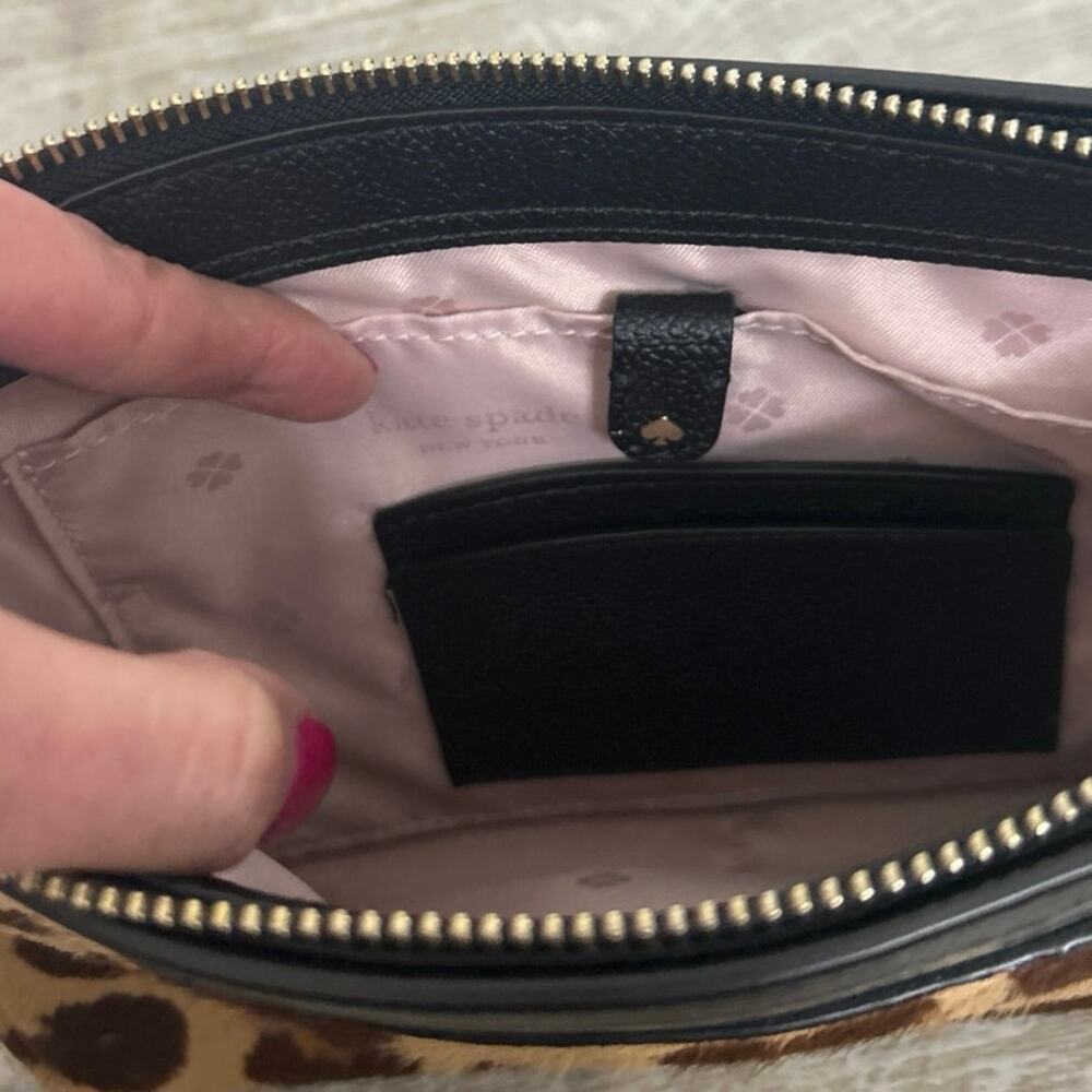 Kate Spade New York Margaux Medium Calf Hair Leather Leopard Print Crossbody - Picture 8 of 16